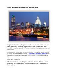 Culture Immersion in London -The Next Big Thing