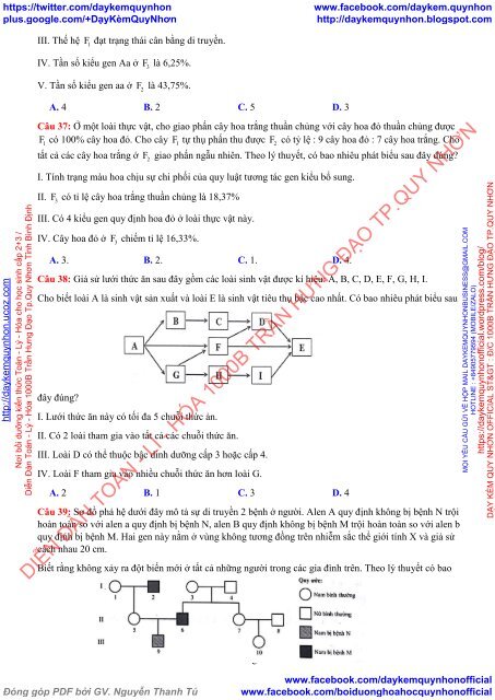 BỘ ĐỀ THI THỬ THPT MÔN SINH 2018 - 14 ĐỀ MEGABOOK - CÓ LỜI GIẢI CHI TIẾT