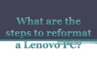 What are the steps to reformat a Lenovo PC