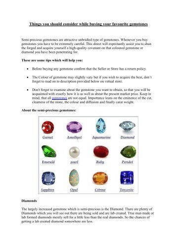 Things you should consider while buying your favourite gemstones