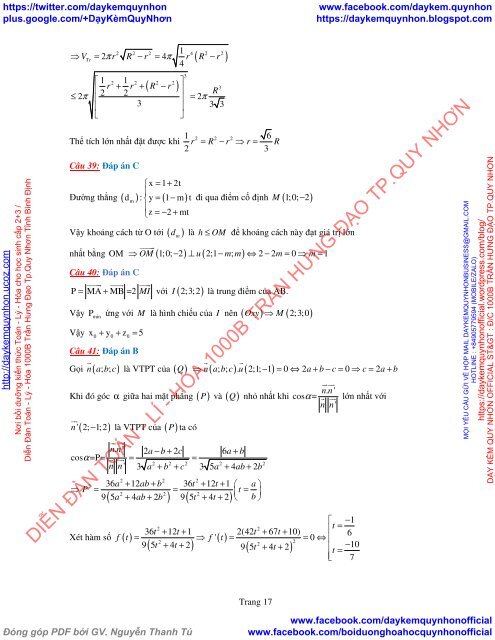 Bộ đề thi thử THPT QG 2018 Các môn TOÁN - LÍ - HÓA Các trường THPT Cả nước CÓ HƯỚNG DẪN GIẢI (Lần 24) [DC16052018]