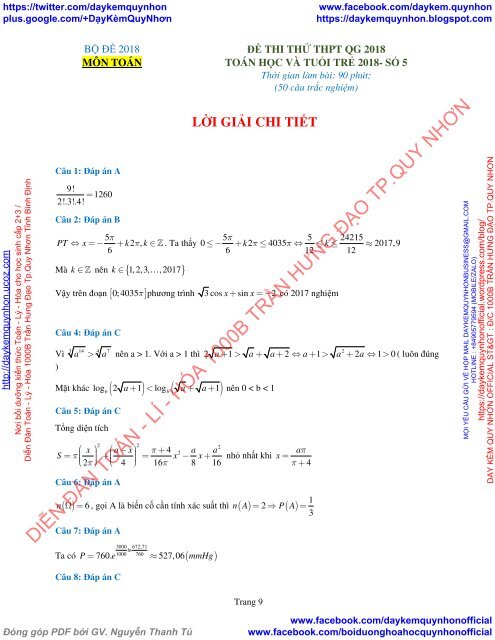 Bộ đề thi thử THPT QG 2018 Các môn TOÁN - LÍ - HÓA Các trường THPT Cả nước CÓ HƯỚNG DẪN GIẢI (Lần 24) [DC16052018]