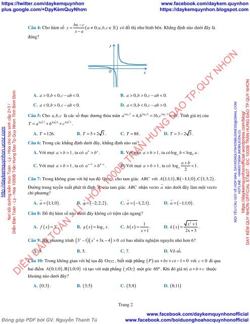 Bộ đề thi thử THPT QG 2018 Các môn TOÁN - LÍ - HÓA Các trường THPT Cả nước CÓ HƯỚNG DẪN GIẢI (Lần 24) [DC16052018]