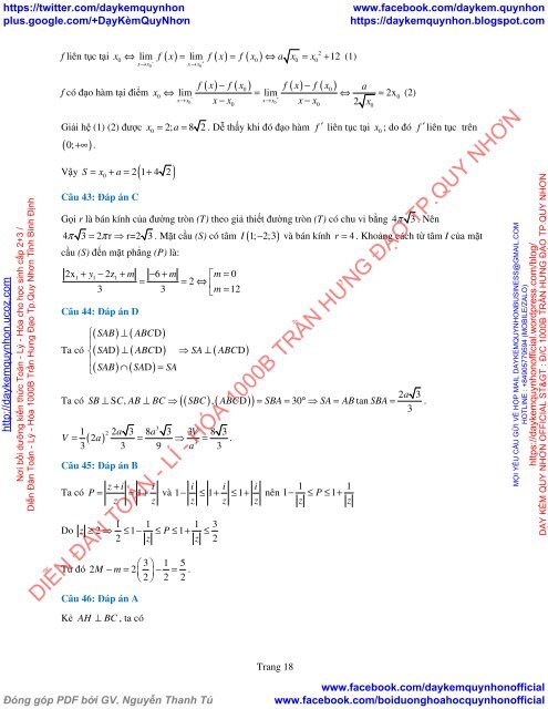 Bộ đề thi thử THPT QG 2018 Các môn TOÁN - LÍ - HÓA Các trường THPT Cả nước CÓ HƯỚNG DẪN GIẢI (Lần 24) [DC16052018]