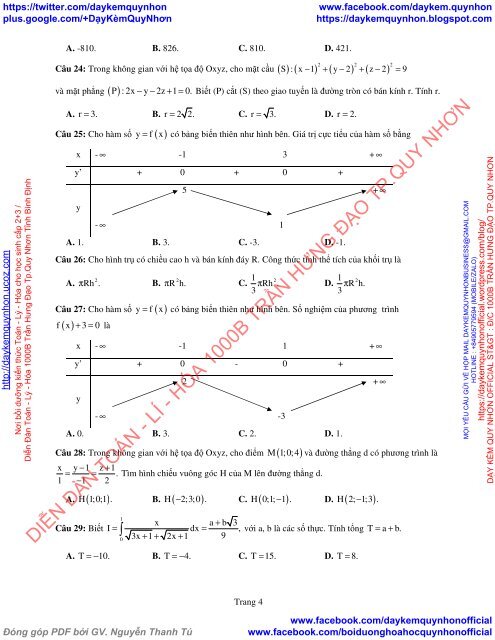 Bộ đề thi thử THPT QG 2018 Các môn TOÁN - LÍ - HÓA Các trường THPT Cả nước CÓ HƯỚNG DẪN GIẢI (Lần 24) [DC16052018]