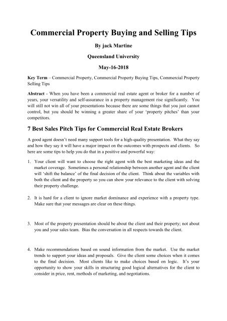 i want to buy commercial property