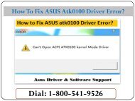 Fix ASUS Atk0100 Driver Error
