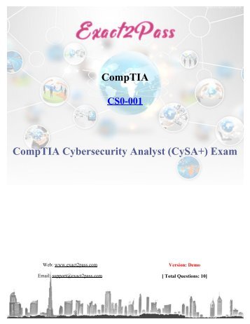 CompTIA CS0-001 Dumps Exact2pass