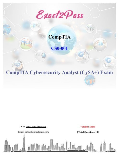 CompTIA CS0-001 Dumps Exact2pass