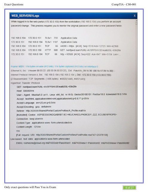 CompTIA CS0-001 Dumps Exact2pass