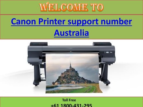 Canon Printer support number Australia