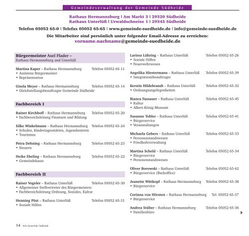 Infobroschüre Gemeinde Südheide 2017 Druck