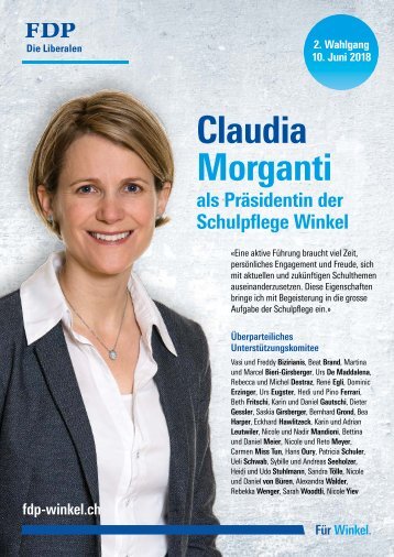 Claudia Morganti als Präsidentin Schulpflege Winkel