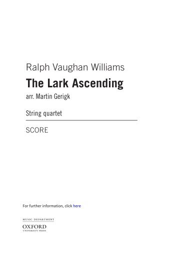 Vaughan Williams -  The Lark Ascending arr. for String Quartet 