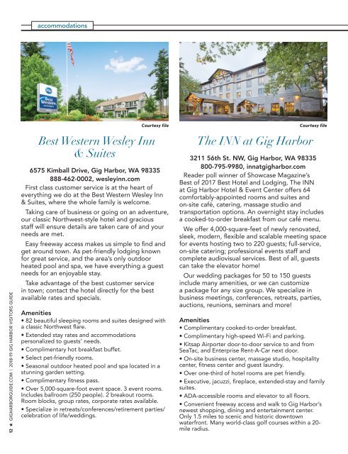 Gig Harbor (Wash.) Visitors Guide 2018