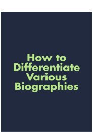 How to Differentiate Various Biographies
