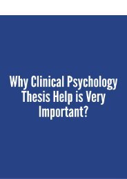 Why Clinical Psychology Thesis Help is Very Important
