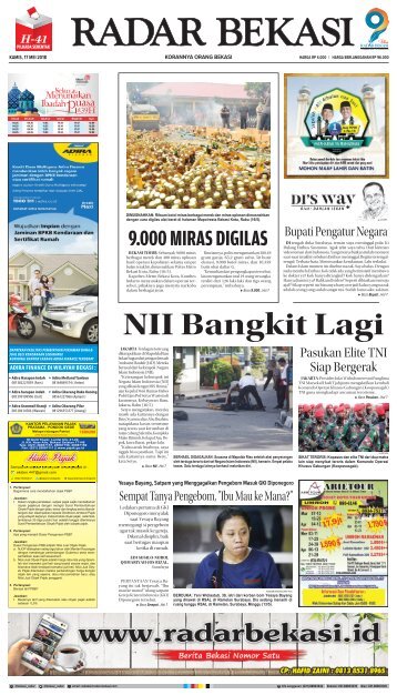 RADAR BEKASI EDISI 17 MEI 2018