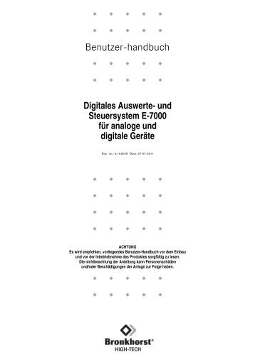 Digitales Auswerte- und Steuersystem E-7000 für analoge und ...