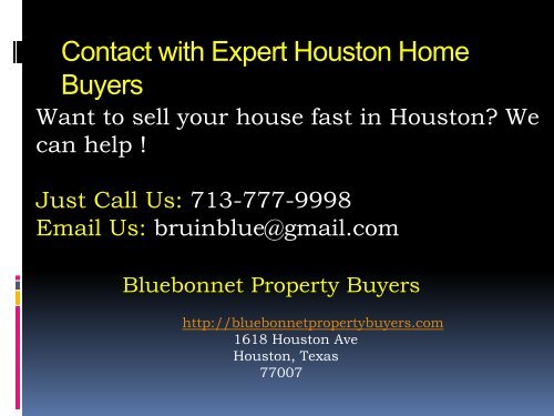 sell  your House Fast in Houston, TX at Bluebonnet Property Buyers
