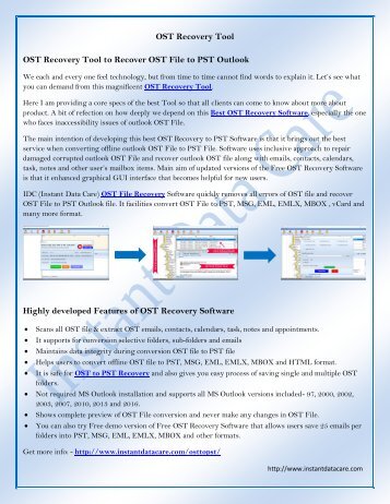 IDC ost recovery tool