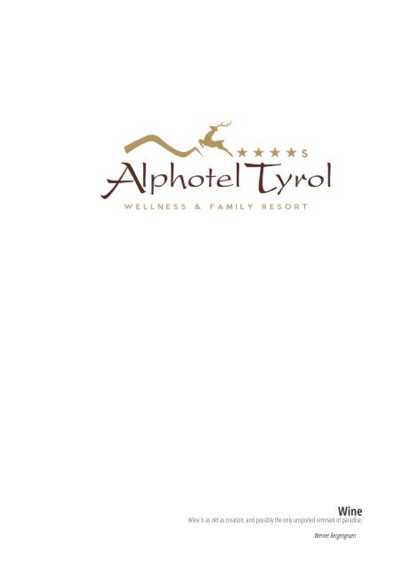 Alphotel Tyrol Weinkarte Englisch Sommer18