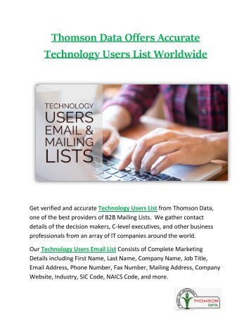 Technology Users Email List