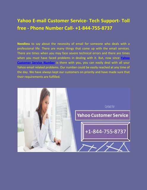 Yahoo Customer Service and Tech Support Phone Numbers