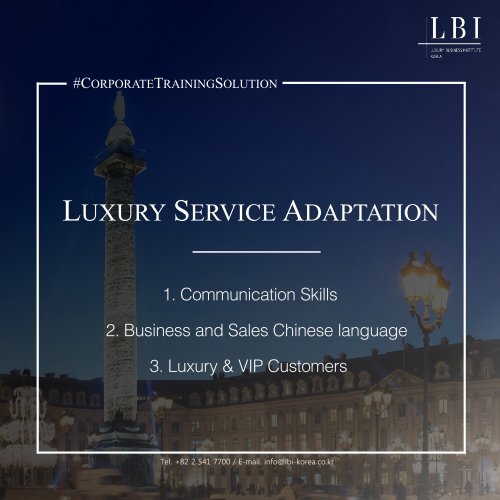 LBI Corporate Training Solution: Luxury Service Adaptation (ENG)