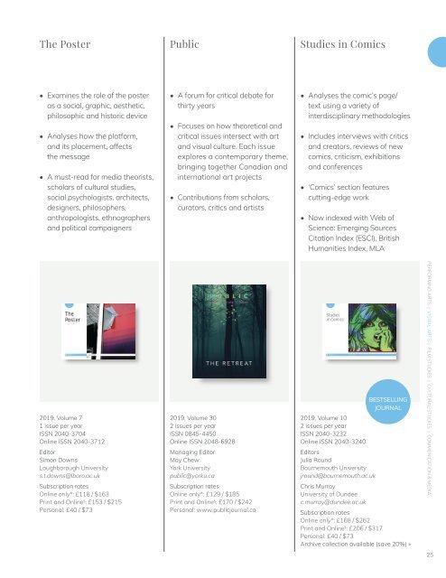 Intellect Journals Catalogue 2019