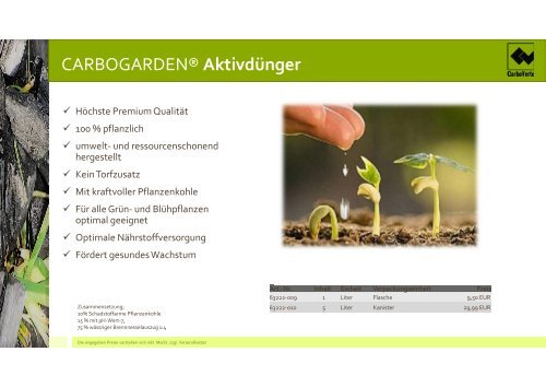 Produktinformation CarboVerte