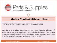 Muller Martini Stitcher Head - Shop.printersparts.com