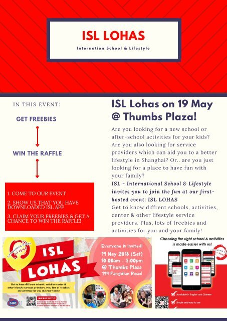 ISL Lohas for Better Lifestyle on 19 May at Thumbs Plaza - ISL