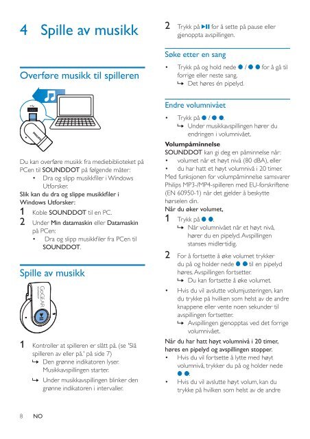 Philips GoGEAR Baladeur MP3 - Mode d&rsquo;emploi - NOR