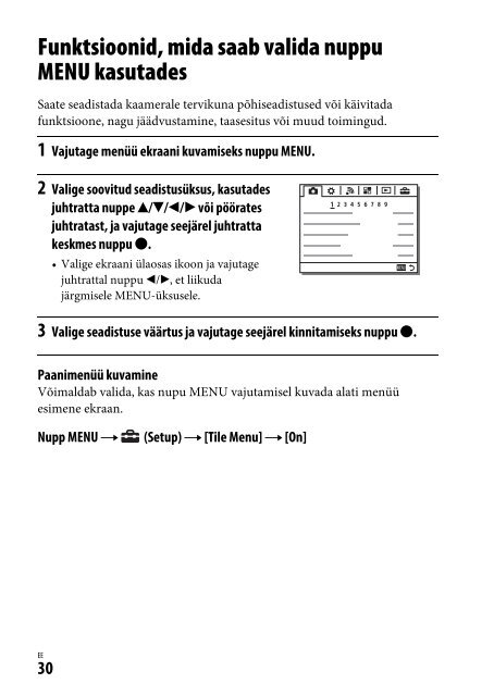 Sony ILCE-7M2 - ILCE-7M2 Mode d'emploi Estonien