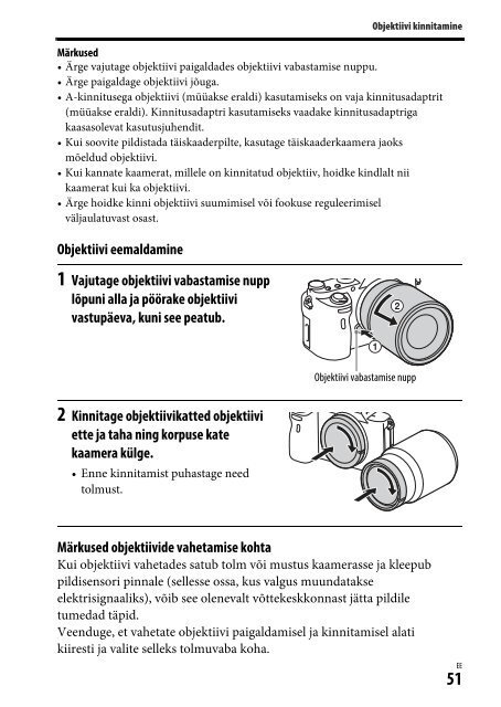 Sony ILCE-7M2 - ILCE-7M2 Mode d'emploi Estonien