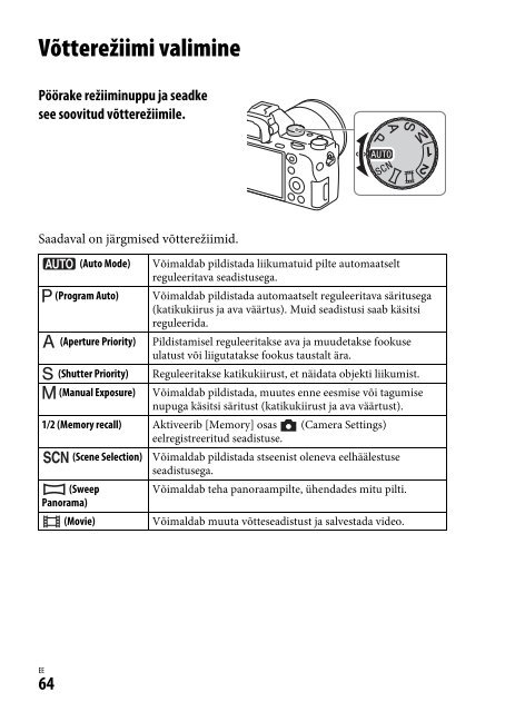 Sony ILCE-7M2 - ILCE-7M2 Mode d'emploi Estonien