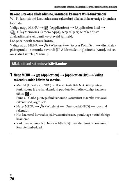 Sony ILCE-7M2 - ILCE-7M2 Mode d'emploi Estonien