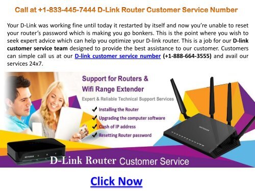 Our Toll-free 24x7 D-Link Router Customer Service Number +1-833-445-7444