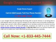 Our 24x7, Toll-free Google Chrome Technical Support Helpline +1-833-445-7444