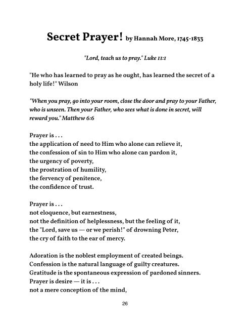 LIFE CHANGING PRAYER compiled by Debra Maffett