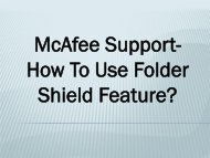 McAfee Support- How To Use Folder Shield Feature?