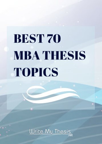 MBA Thesis Topics