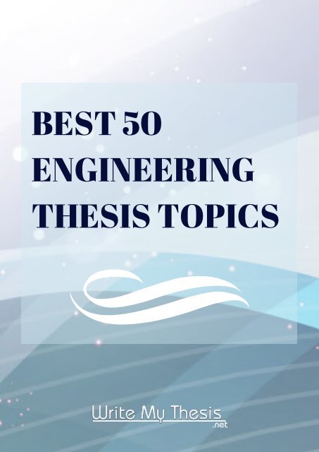 thesis topics for chemical engineering students