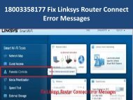 18003358177 Fix Linksys Router Connect Error Messages