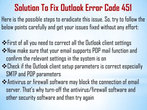 How to Fix Outlook Error Code 451? 1-800-361-7250 