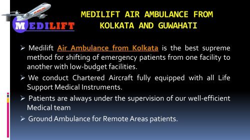 An Affordable Air Ambulance from Kolkata and Guwahati