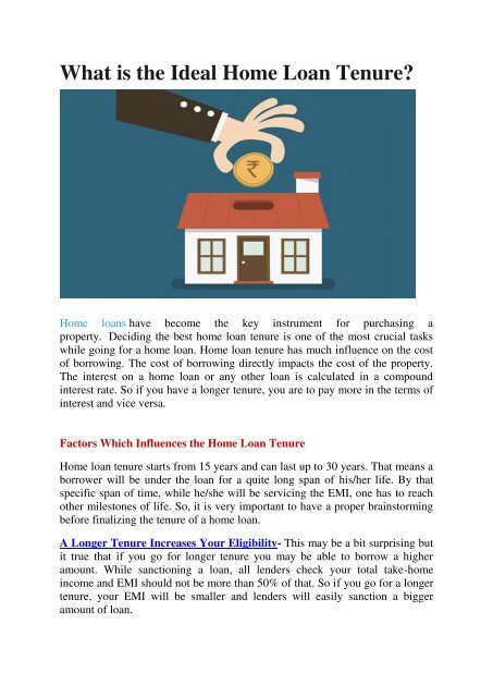 What is the Ideal Home Loan Tenure 