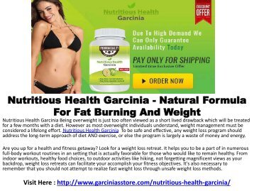  Nutritious Health Garcinia Get Thin by Burn More Fat