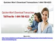 Quicken Won’t Download Transactions 1-844-788-4223